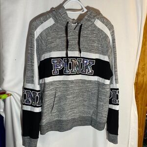 PINK Victoria's Secret Women's Gray Hoodie Sweater